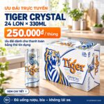 Nồng độ cồn 4.6% - Thùng 24 lon bia Tiger Crystal 330ml